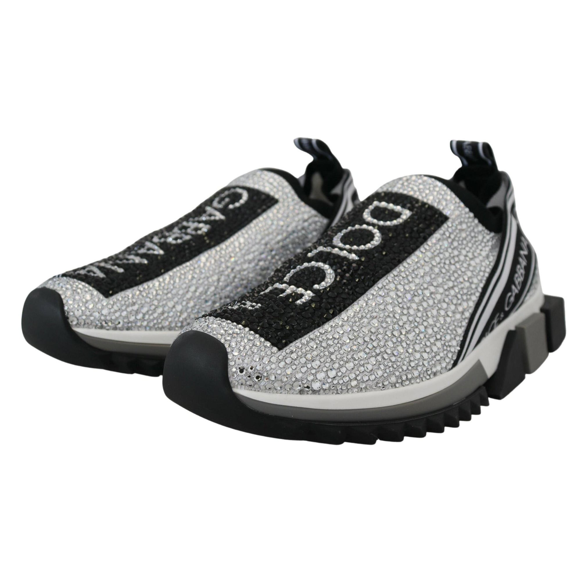 Dolce & Gabbana Sparkling Silver Rhinestone Sneakers