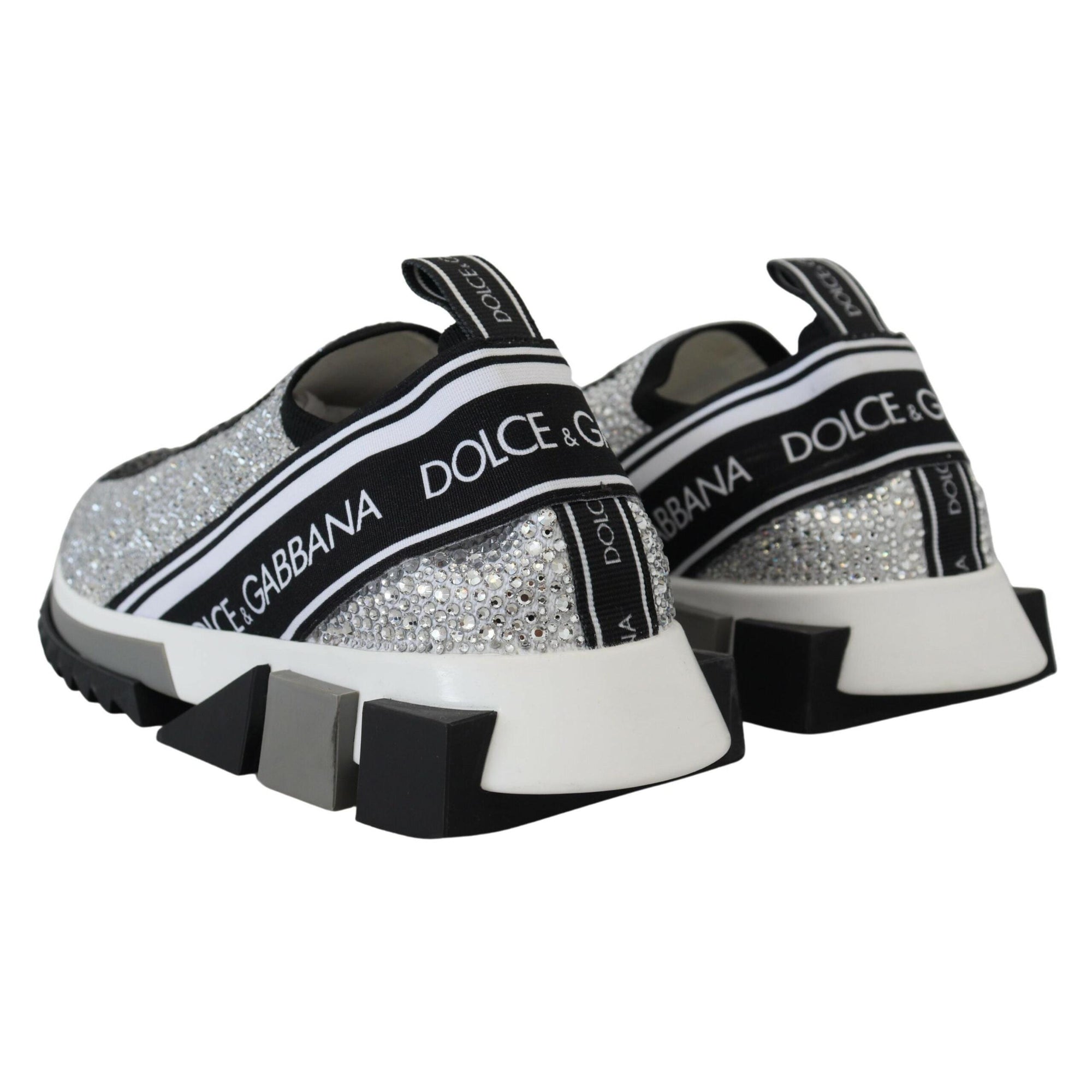 Dolce & Gabbana Sparkling Silver Rhinestone Sneakers