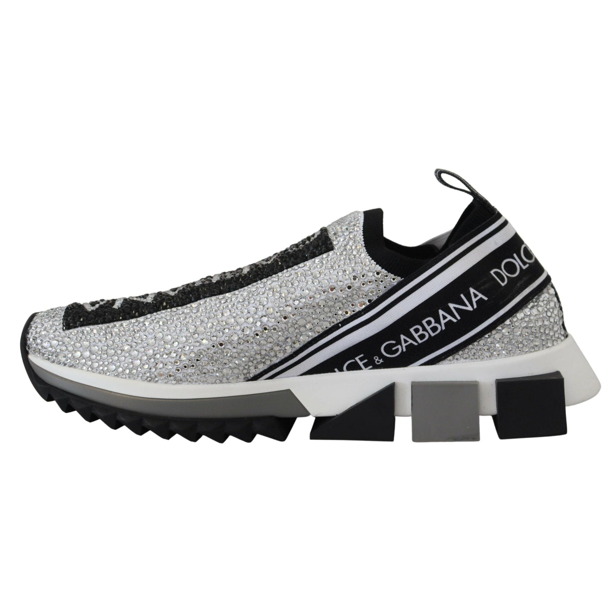 Dolce & Gabbana Sparkling Silver Rhinestone Sneakers