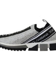 Dolce & Gabbana Sparkling Silver Rhinestone Sneakers