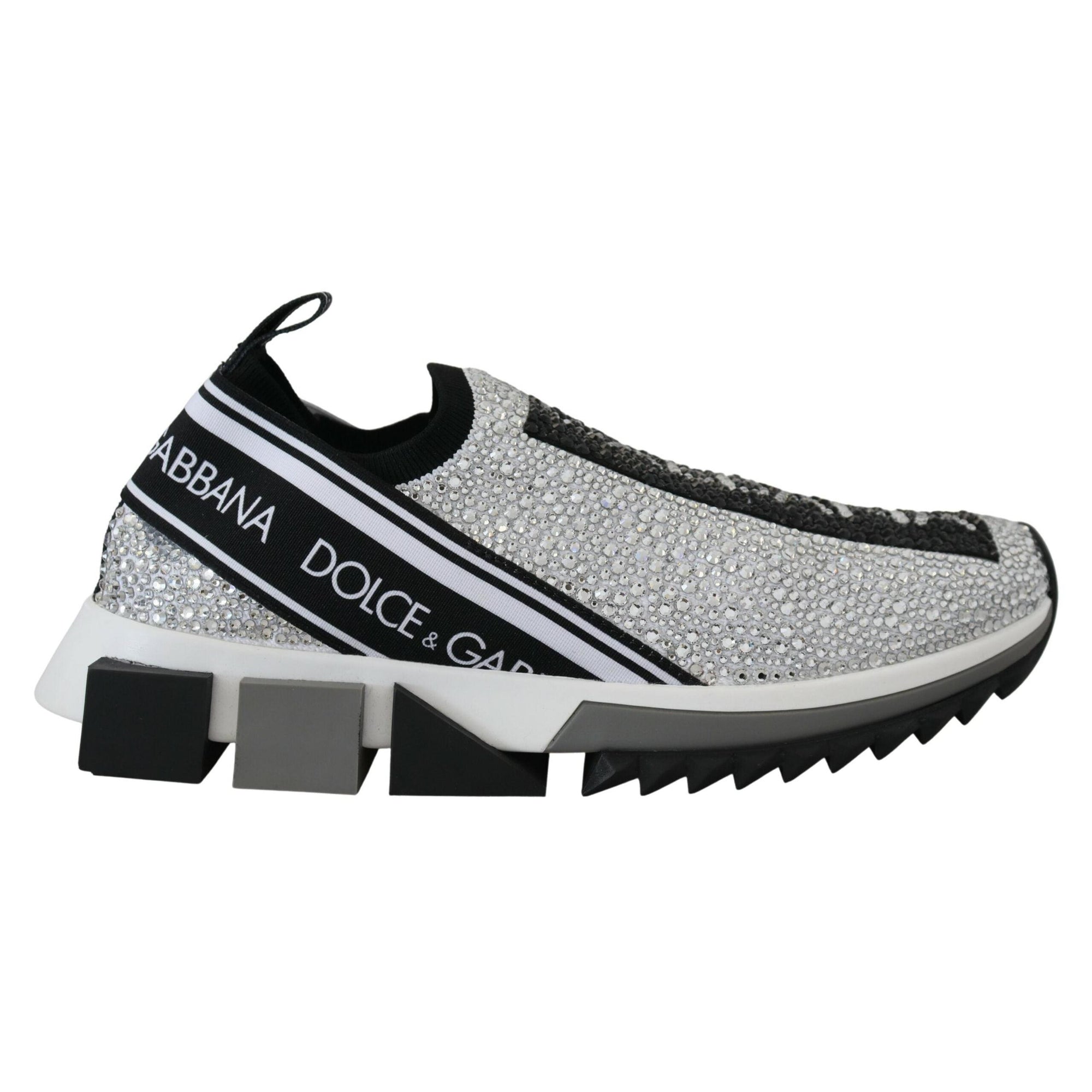 Dolce & Gabbana Sparkling Silver Rhinestone Sneakers
