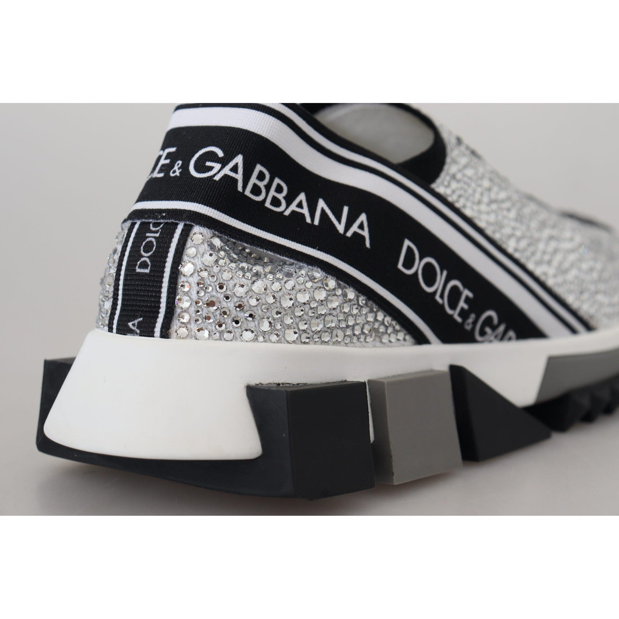 Dolce & Gabbana Sparkling Silver Rhinestone Sneakers
