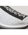 Dolce & Gabbana Sparkling Silver Rhinestone Sneakers