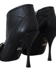 Dolce & Gabbana Elegant Black Quilted Leather Booties