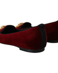 Dolce & Gabbana Bordeaux Velvet Devotion Loafers