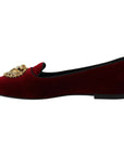 Dolce & Gabbana Bordeaux Velvet Devotion Loafers