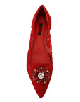 Dolce & Gabbana Red Crystal-Embellished Flats