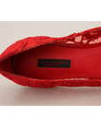 Dolce & Gabbana Red Crystal-Embellished Flats