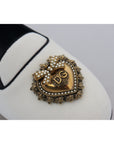 Dolce & Gabbana Elegant White Velvet Loafers with Gold Heart Detail