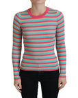 Dolce & Gabbana Elegant Striped Silk Crewneck Pullover