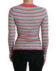 Dolce & Gabbana Elegant Striped Silk Crewneck Pullover