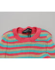 Dolce & Gabbana Elegant Striped Silk Crewneck Pullover