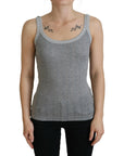 Dolce & Gabbana Chic Gray Sleeveless Modal-Cotton Top