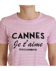 Dolce & Gabbana Exclusive Striped Love Affair Cotton Tee