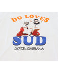 Dolce & Gabbana Elegant White Crew Neck Tee with Colorful Print