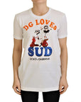 Dolce & Gabbana Elegant White Crew Neck Tee with Colorful Print