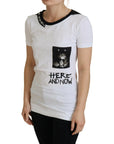 Dolce & Gabbana Chic Monochrome 'Here and Now' Cotton Tee