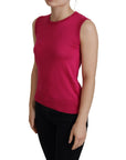 Dolce & Gabbana Chic Pink Silk Sleeveless Tank Top Vest