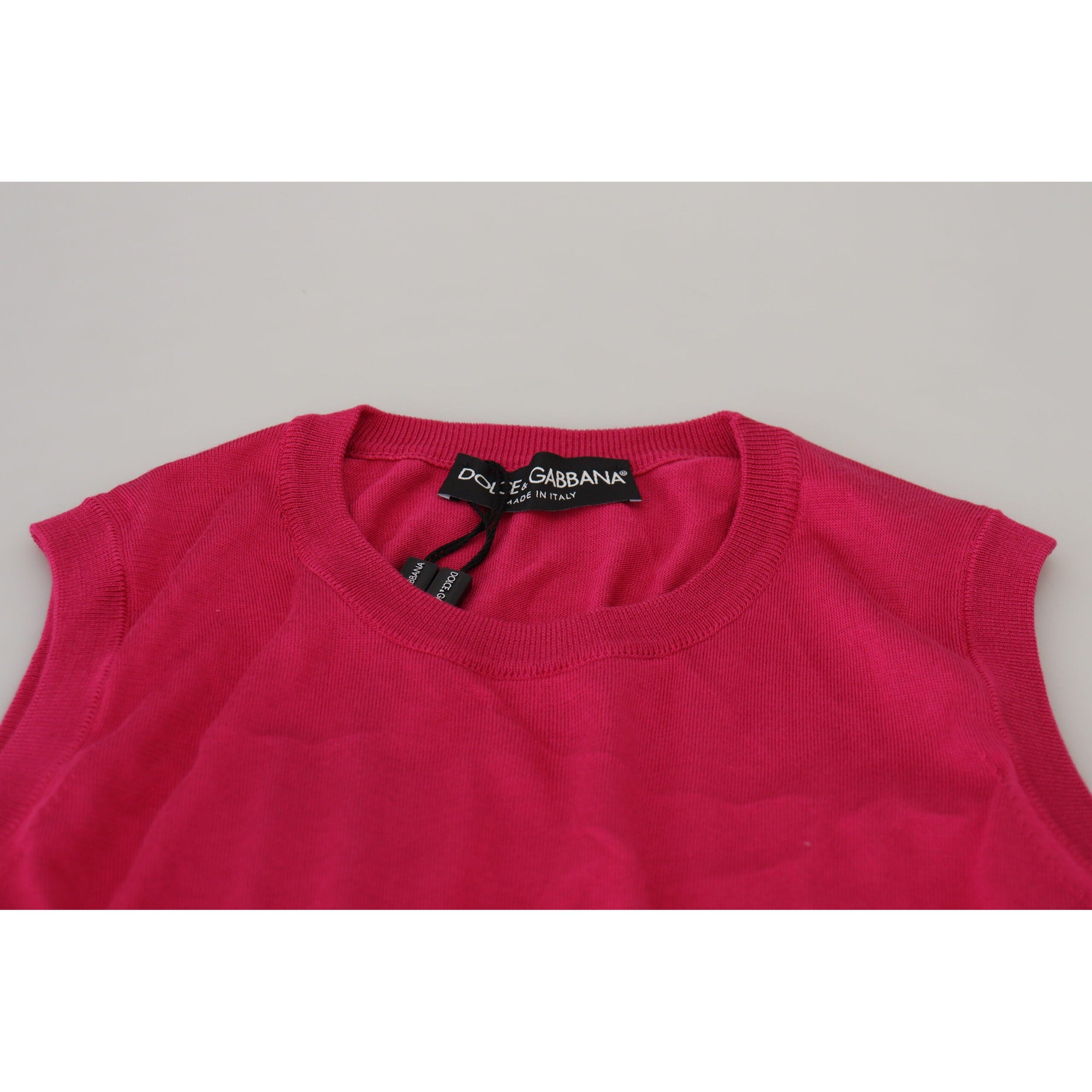 Dolce & Gabbana Chic Pink Silk Sleeveless Tank Top Vest