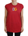 Dolce & Gabbana Elegant Red Sleeveless Cotton Tank Top