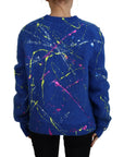 Dolce & Gabbana Elegant Multicolor Splash Mohair Cardigan