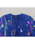 Dolce & Gabbana Elegant Multicolor Splash Mohair Cardigan