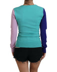 Dolce & Gabbana Chic Multicolor V-Neck Pullover Sweater