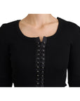 Dolce & Gabbana Elegant Black Tie-Up Slim Fit Sweater