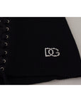 Dolce & Gabbana Elegant Black Tie-Up Slim Fit Sweater