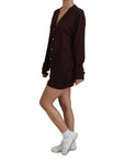 Dolce & Gabbana Chic Maroon V-Neck Wool Cardigan