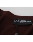 Dolce & Gabbana Chic Maroon V-Neck Wool Cardigan