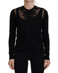 Dolce & Gabbana Elegant Black Floral Lace Cardigan Sweater