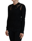 Dolce & Gabbana Elegant Black Floral Lace Cardigan Sweater