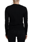 Dolce & Gabbana Elegant Black Floral Lace Cardigan Sweater