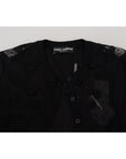 Dolce & Gabbana Elegant Black Floral Lace Cardigan Sweater