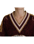 Dolce & Gabbana Multicolor V-Neck Pullover Sweater