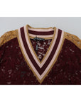 Dolce & Gabbana Multicolor V-Neck Pullover Sweater