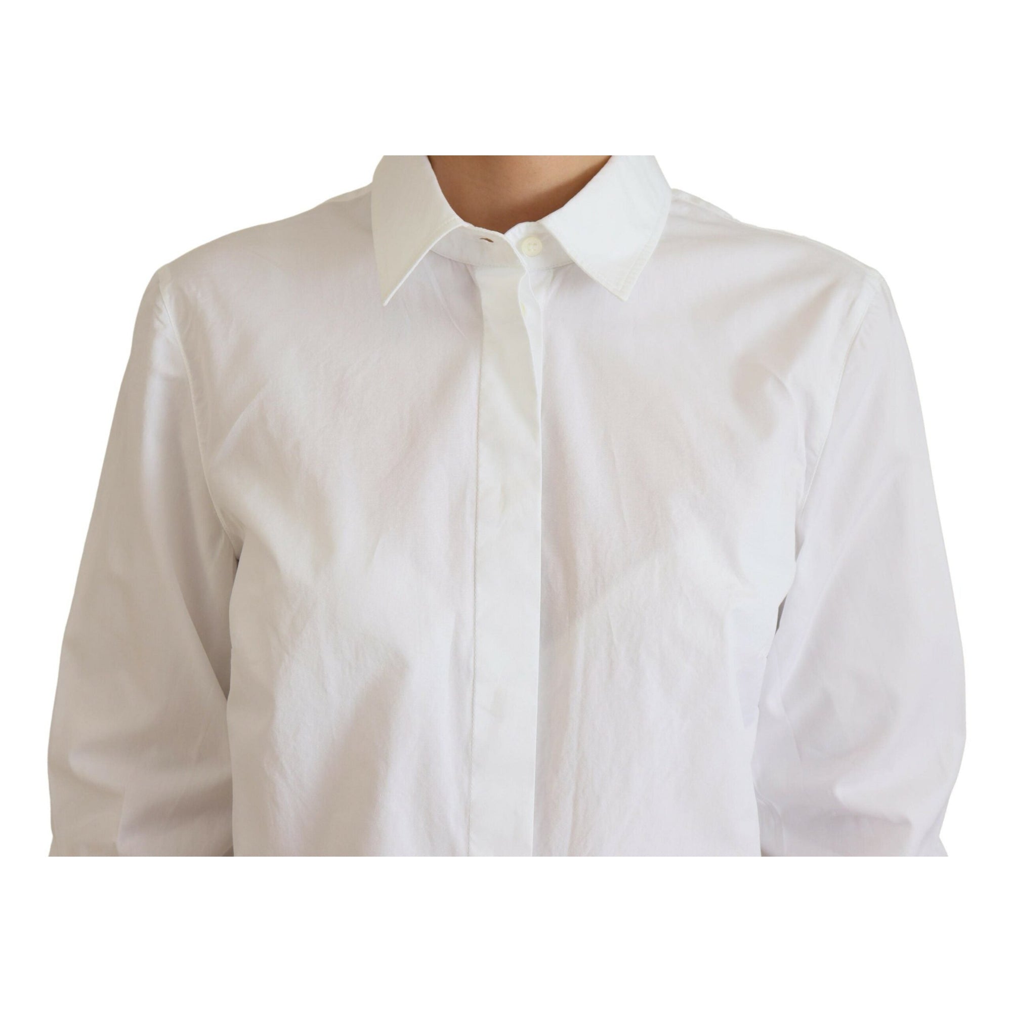 Dolce & Gabbana Elegant White Cotton Button-Up Top