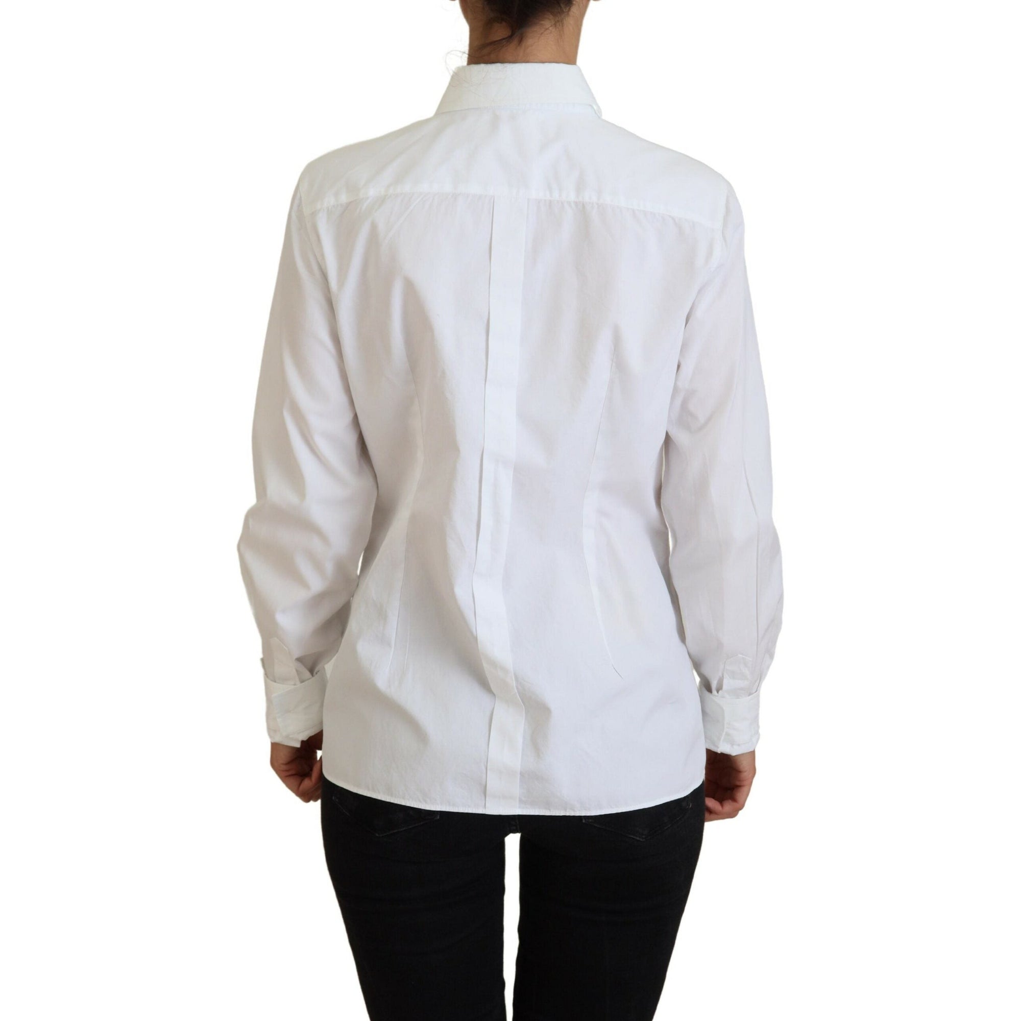 Dolce & Gabbana Elegant White Cotton Button-Up Top