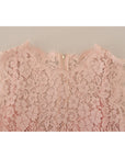 Dolce & Gabbana Elegant Sheer Lace Sleeveless Blouse in Pink