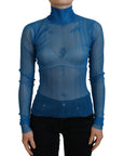 Dolce & Gabbana Elegant Blue Mesh Blouse Top