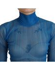 Dolce & Gabbana Elegant Blue Mesh Blouse Top