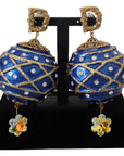 Dolce & Gabbana Elegant Dangling Crystal Christmas Ball Earrings