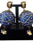 Dolce & Gabbana Elegant Dangling Crystal Christmas Ball Earrings