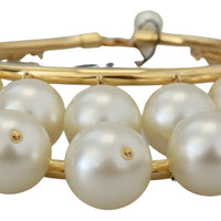 Dolce & Gabbana Elegant Faux Pearl Embellished Gold Choker