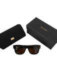 Dolce & Gabbana Chic Brown Acetate Sunglasses