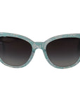 Dolce & Gabbana Elegant Blue Lace Detail Sunglasses