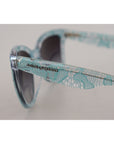Dolce & Gabbana Elegant Blue Lace Detail Sunglasses