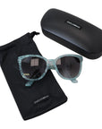 Dolce & Gabbana Elegant Blue Lace Detail Sunglasses