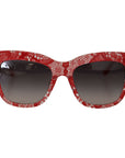 Dolce & Gabbana Elegant Red Lace Detail Sunglasses